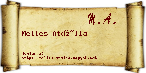Melles Atália névjegykártya